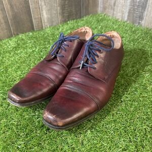 Florsheim Cognac Leather Mens Postino Plain Toe Oxford Dressy Shoes‎ 9.5 D